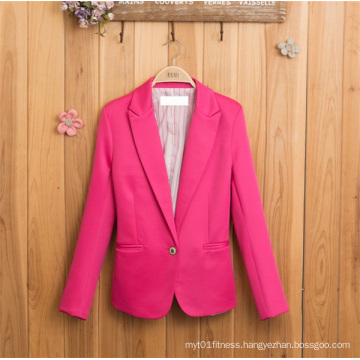 Women Candy Color Jacket Lady Mini Office Suit Coat